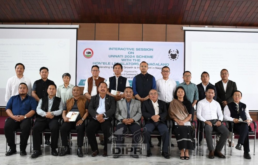 MLA & Advisor, Hekani Jakhalu with others during an interactive session on the UNNATI 2024 Scheme and PM Vishwakarma held in Kohima on May 26. (DIPR Photo)